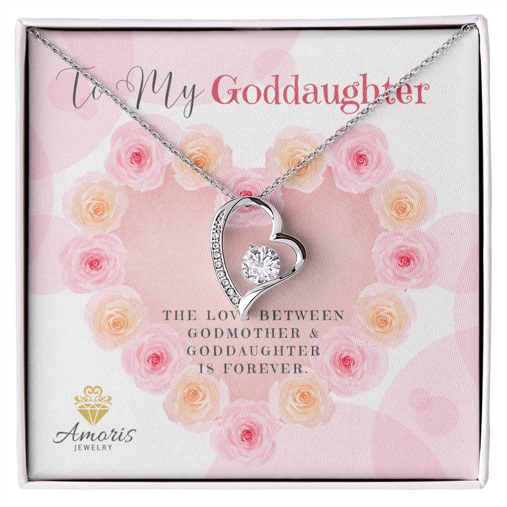 To My Goddaughter "The Love Between Godmother and Goddaughter Is Forever" Necklace