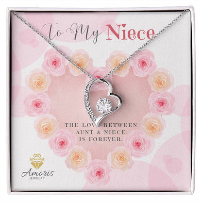 To My Niece "The Love Between Aunt and Niece is Forever" Necklace