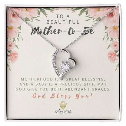 Collier « À une belle future maman » avec message d'amour éternel