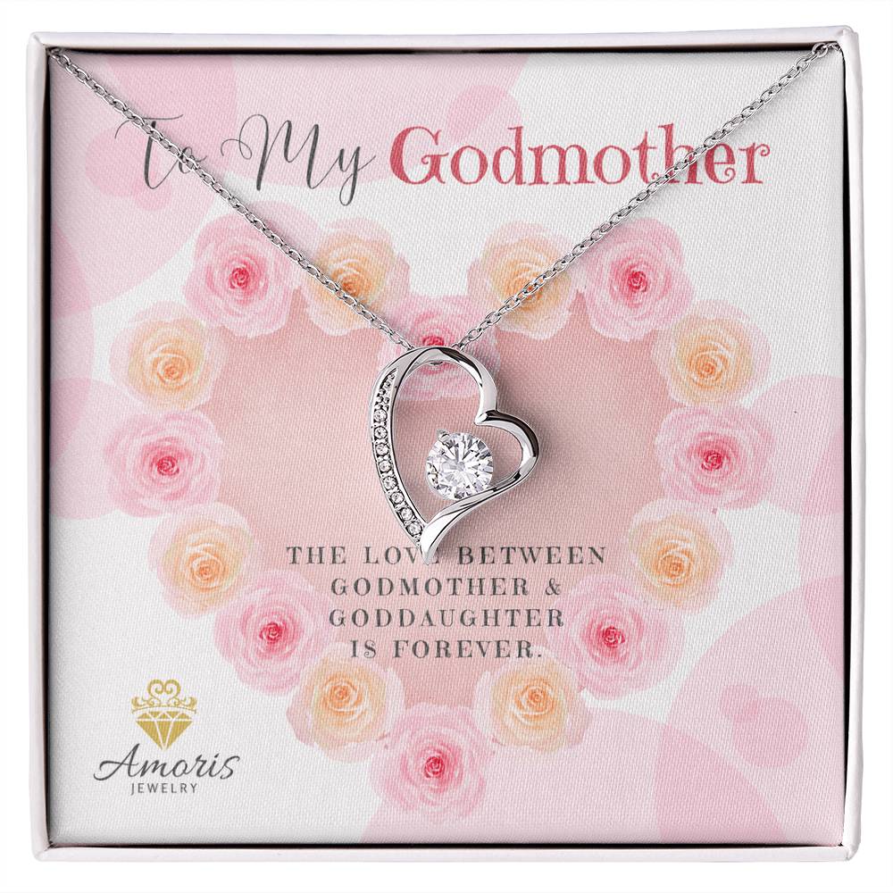 To My Godmother "The Love Between Godmother and Goddaughter Is Forever" Necklace