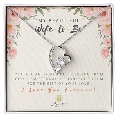 My Beautiful Wife-to-Be Forever Love Necklace with Message Card