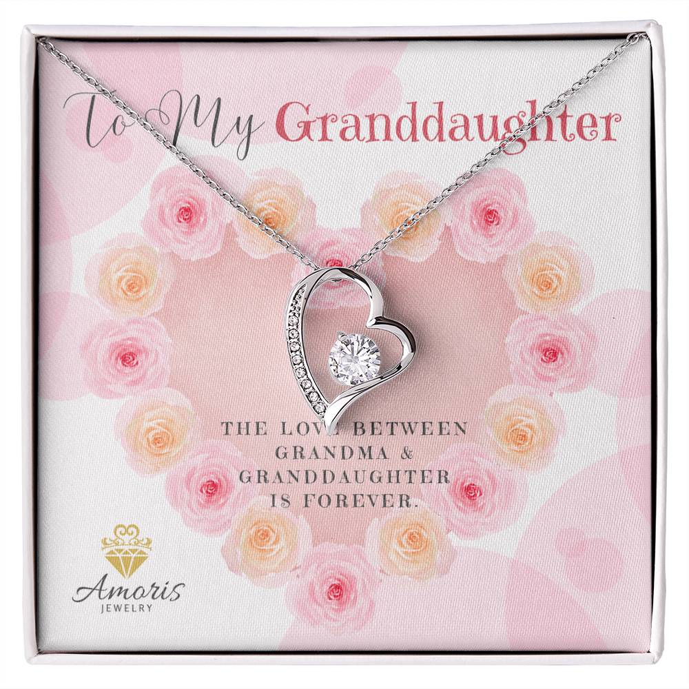 To My Granddaughter "The Love Between Grandma and Granddaughter Is Forever" Necklace