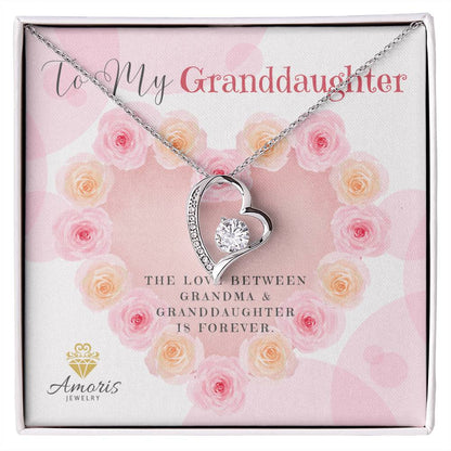 To My Granddaughter "The Love Between Grandma and Granddaughter Is Forever" Necklace