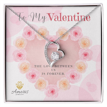 To My Valentine Heart Necklace with Message Card