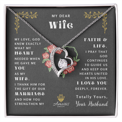 My Dear Wife "What My Heart Needed" Heart Necklace