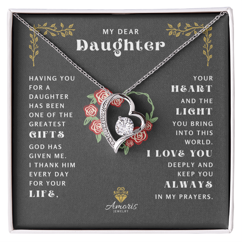 My Dear Daughter "I Love You" Heart Necklace