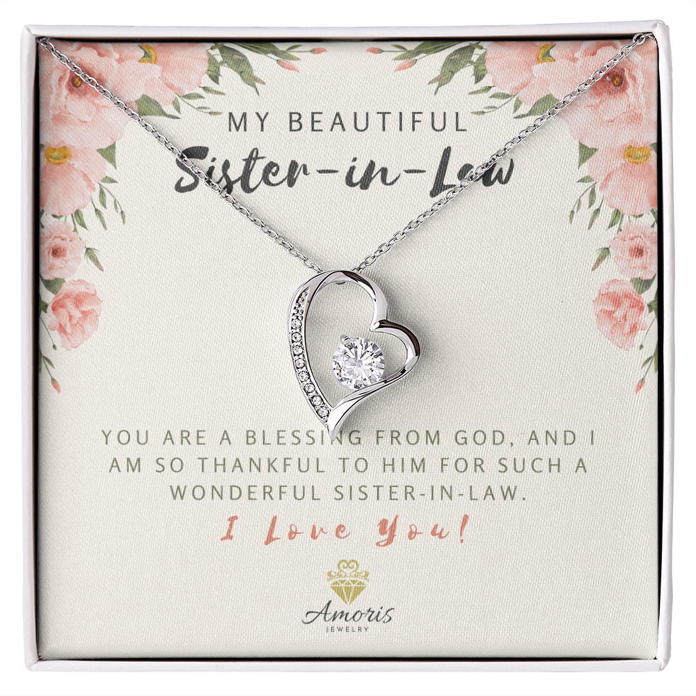 My Beautiful Sister-in-Law Forever Love Necklace with Message Card