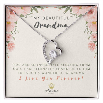My Beautiful Grandma Forever Love Necklace with Message Card