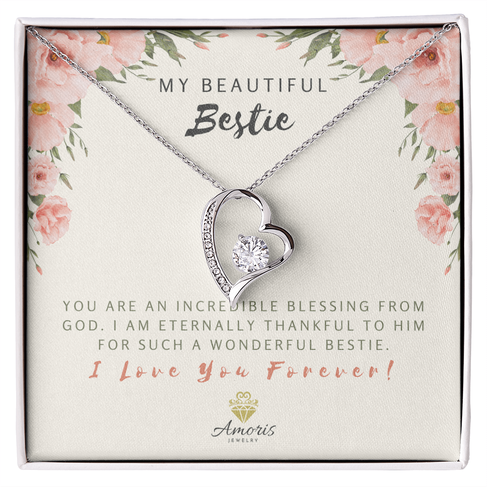 My Beautiful Bestie Forever Love Necklace with Message Card