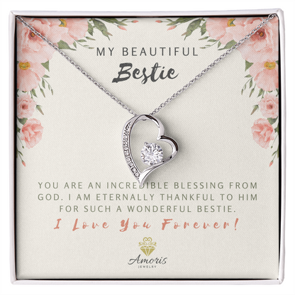 Collier « My Beautiful Bestie Forever Love » avec carte à message