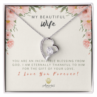 My Beautiful Wife Forever Love Necklace with Message Card