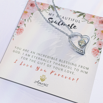 My Beautiful Soulmate Forever Love Necklace with Message Card