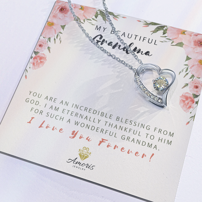 My Beautiful Grandma Forever Love Necklace with Message Card