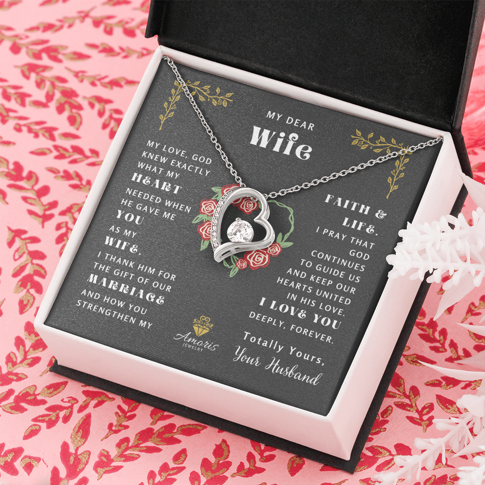 My Dear Wife "What My Heart Needed" Heart Necklace