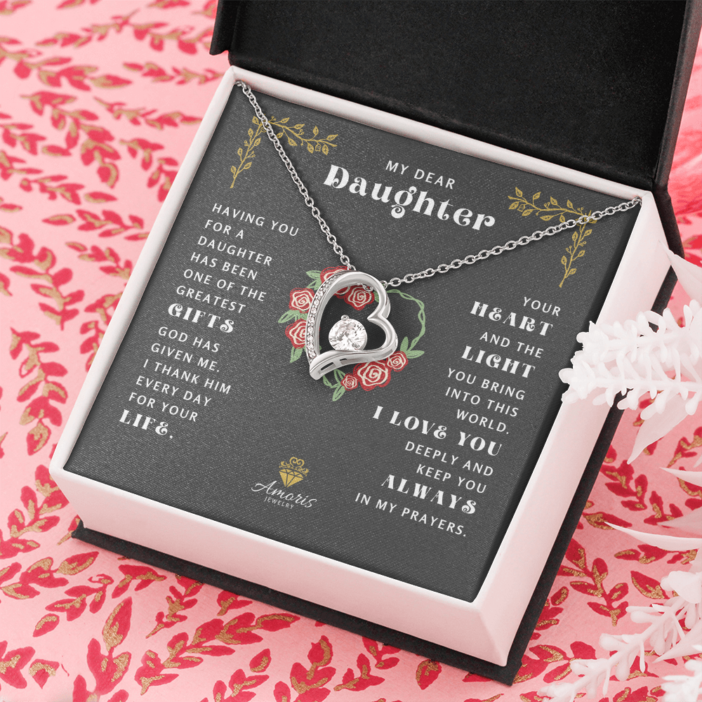My Dear Daughter "I Love You" Heart Necklace