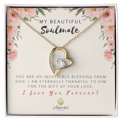 My Beautiful Soulmate Forever Love Necklace with Message Card