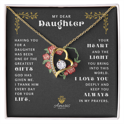 My Dear Daughter "I Love You" Heart Necklace