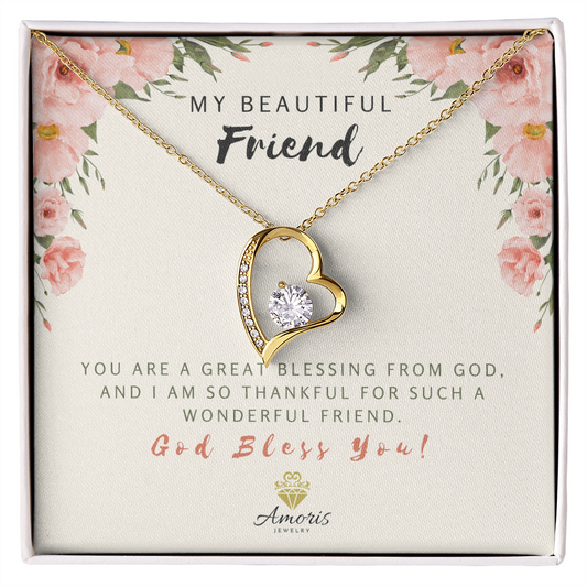 My Beautiful Friend Forever Love Necklace with Message Card
