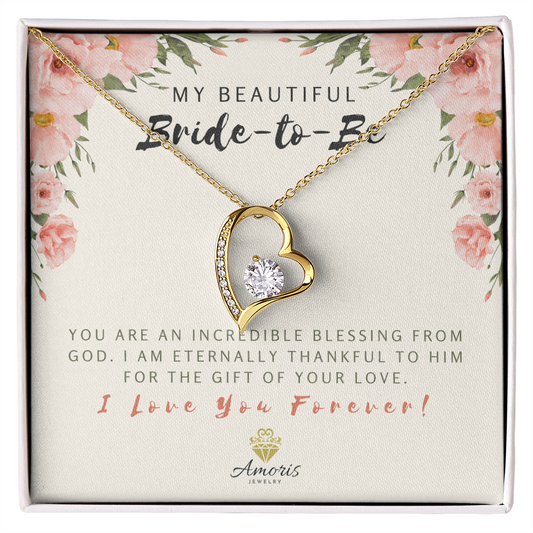 My Beautiful Bride-to-Be Forever Love Necklace with Message Card