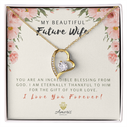 My Beautiful Future Wife Forever Love Necklace with Message Card