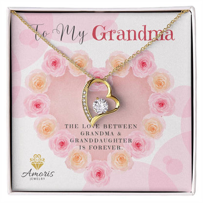 To My Grandma "The Love Between Grandma and Granddaughter Is Forever" Necklace