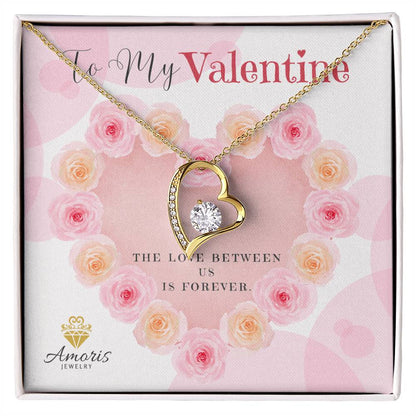 To My Valentine Heart Necklace with Message Card