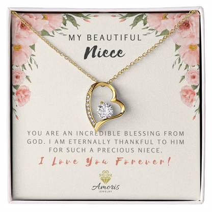 Collier « Ma belle nièce » avec carte de message