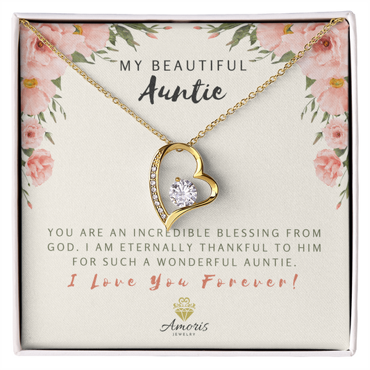 My Beautiful Auntie Forever Love Necklace with Message Card
