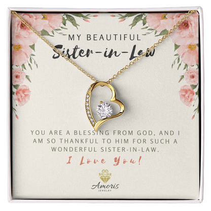 My Beautiful Sister-in-Law "I Love You" Heart Necklace