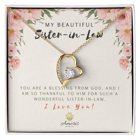 My Beautiful Sister-in-Law Forever Love Necklace with Message Card