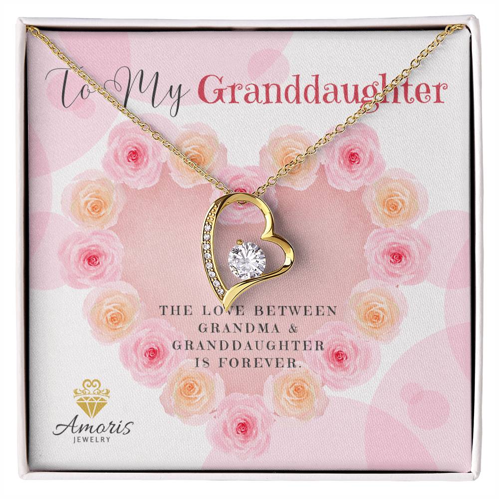 To My Granddaughter "The Love Between Grandma and Granddaughter Is Forever" Necklace
