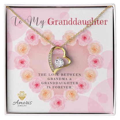 To My Granddaughter "The Love Between Grandma and Granddaughter Is Forever" Necklace
