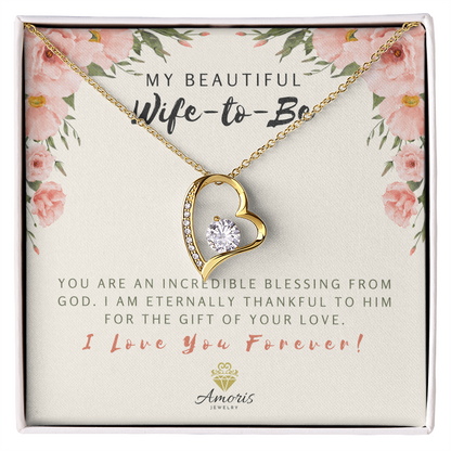 My Beautiful Wife-to-Be Forever Love Necklace with Message Card