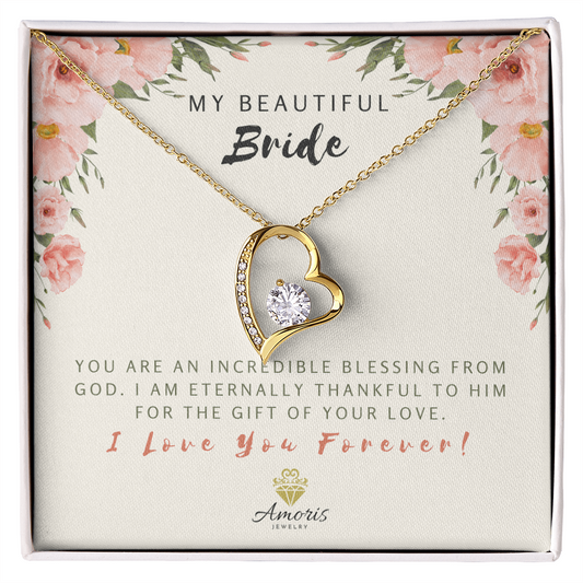 My Beautiful Bride Forever Love Necklace with Message Card