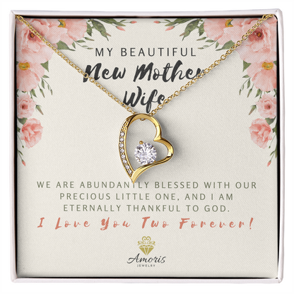 My Beautiful New Mother Wife Forever Love Necklace with Message Card