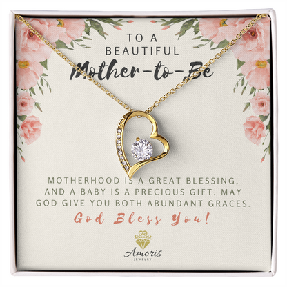 Collier « À une belle future maman » avec message d'amour éternel