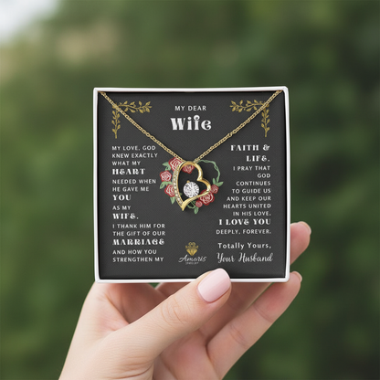 My Dear Wife "What My Heart Needed" Heart Necklace