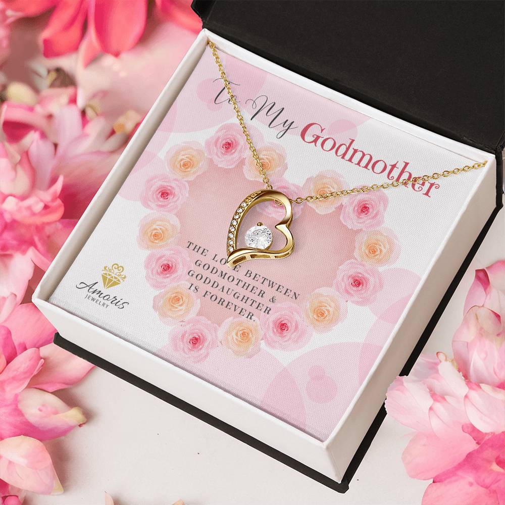 To My Godmother "The Love Between Godmother and Goddaughter Is Forever" Necklace
