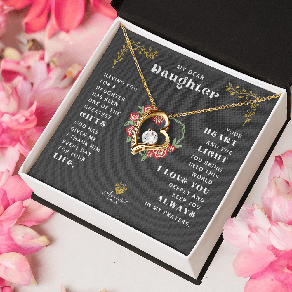 My Dear Daughter "I Love You" Heart Necklace