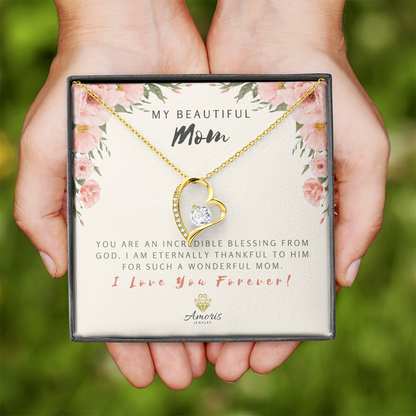 My Beautiful Mom Forever Love Necklace with Message Card