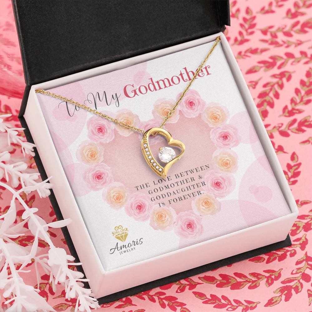 To My Godmother "The Love Between Godmother and Goddaughter Is Forever" Necklace