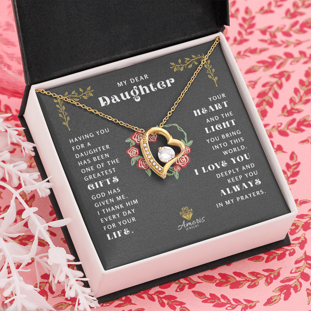 My Dear Daughter "I Love You" Heart Necklace