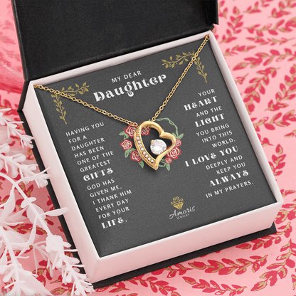 My Dear Daughter "I Love You" Heart Necklace
