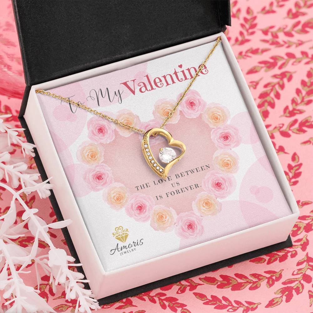 To My Valentine Heart Necklace with Message Card