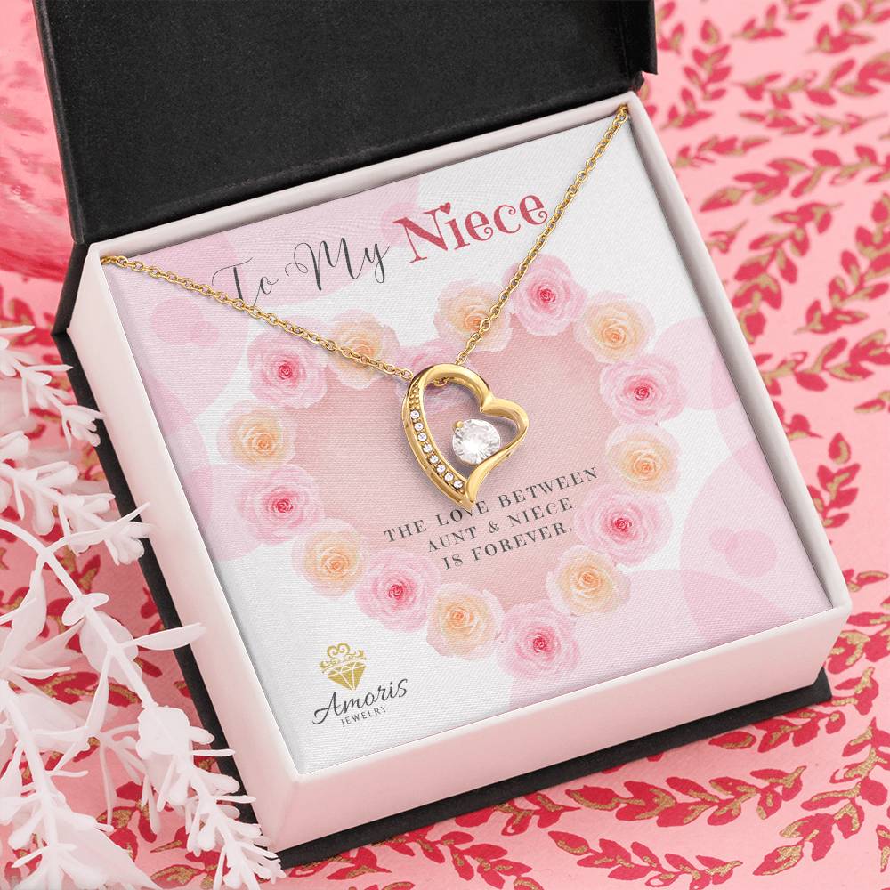 To My Niece "The Love Between Aunt and Niece is Forever" Necklace