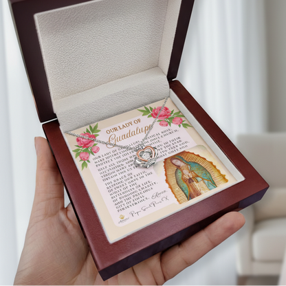 Our Lady of Guadalupe Crown Necklace with Pope Saint Pius X Prayer