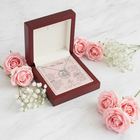 New Mother Baby Feet Necklace in Sterling Silver with Saint John of the Cross Quote