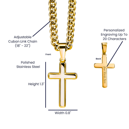 My Dear Grandson First Holy Communion Personalized Cross Necklace