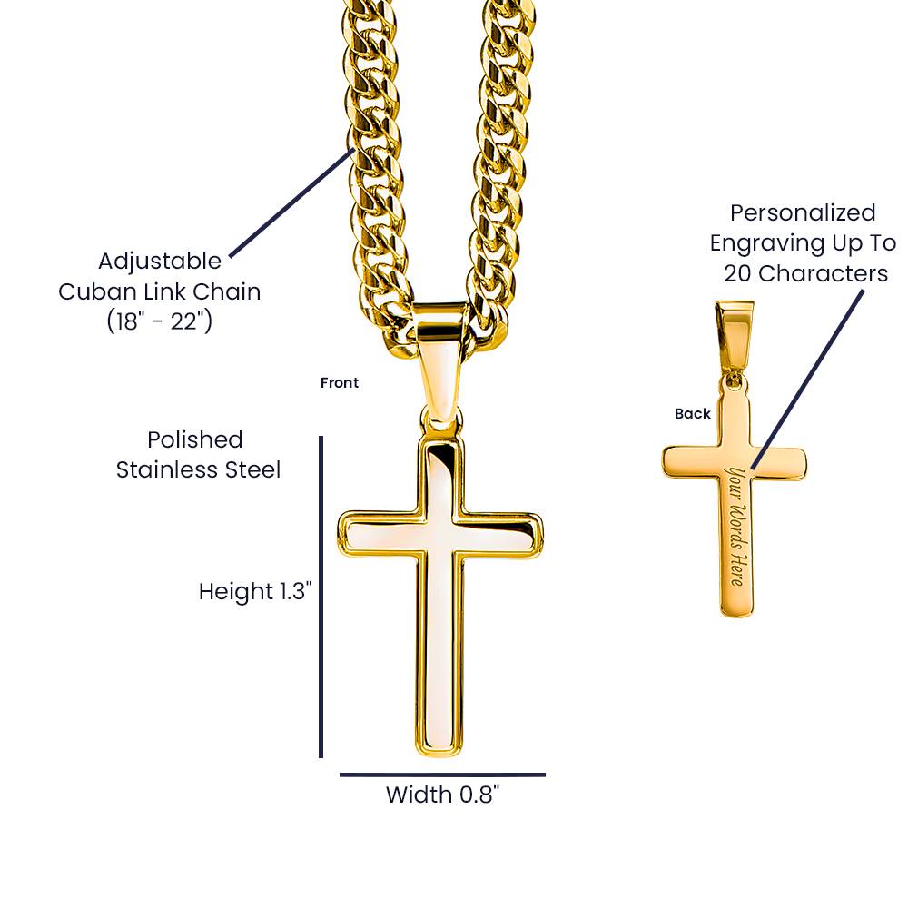 Nephew Blessings On Your Confirmation Personalized Cross Necklace with Saint Ambrose Quote