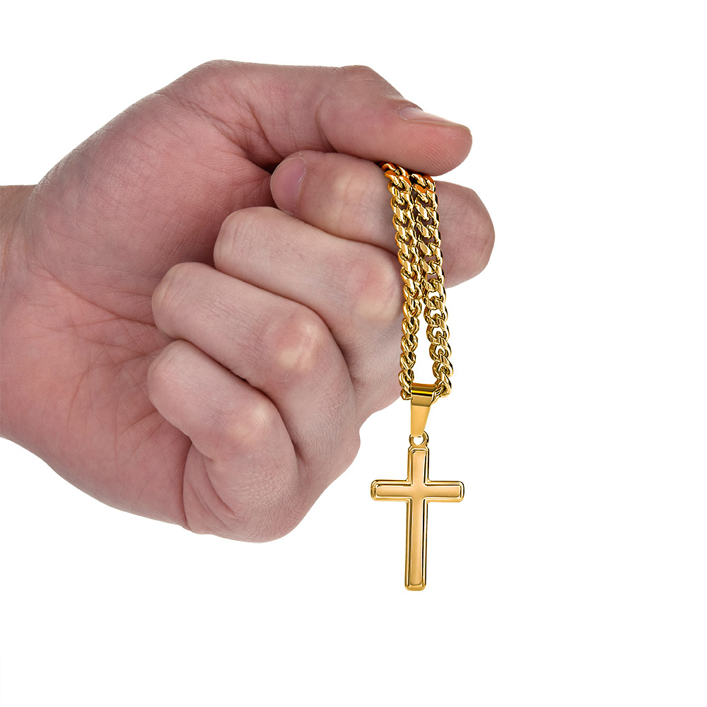 My Dear Grandson First Holy Communion Personalized Cross Necklace